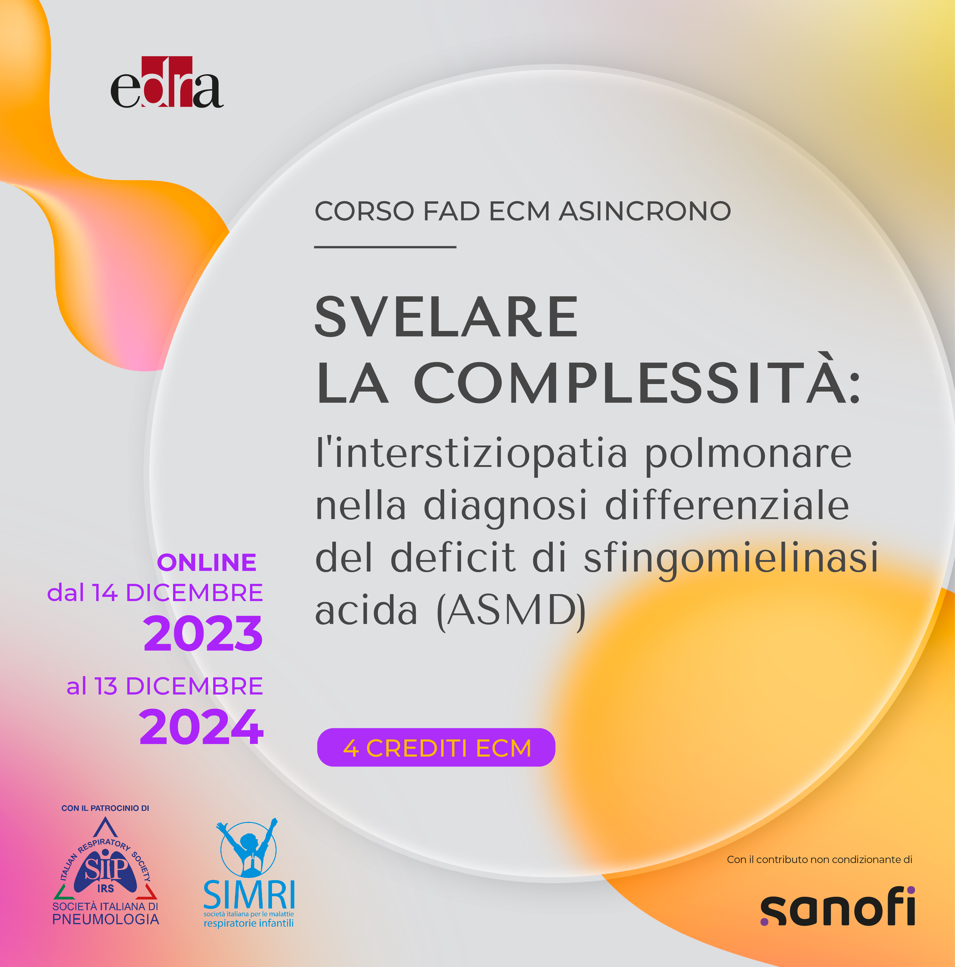 Svelare la complessità: l'interstiziopatia polmonare nella diagnosi differenziale del deficit di sfingomielinasi acida (ASMD)
